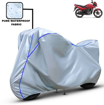 Delphinium Waterproof Two Wheeler Cover for Hero(Passion Xpro, Silver, Blue)
