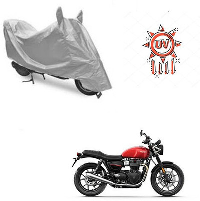 DeepShakshi AUTOMOTIVE Waterproof Two Wheeler Cover for Triumph(Twin spark, Silver)