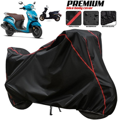xodi Waterproof Two Wheeler Cover for Yamaha(Fascino 125 FI, Black, Red, Multicolor)