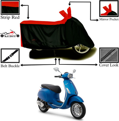 AASHTIK MART Two Wheeler Cover for Vespa(Vespa SXL 125, Red, Black)