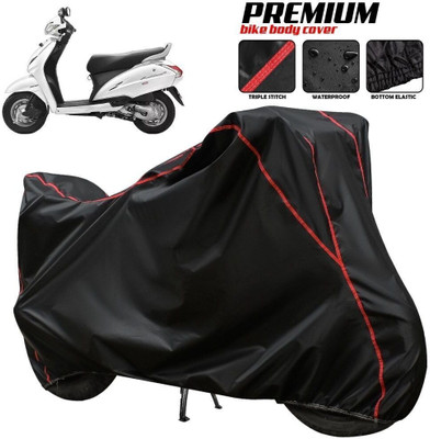 OliverX Waterproof Two Wheeler Cover for Honda(Activa 125, Black, Red, Multicolor)