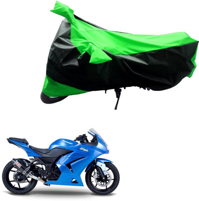 MMSSTAR Waterproof Two Wheeler Cover for Kawasaki(Ninja 250, Black, Green)