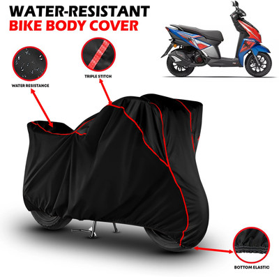 GKG Waterproof Two Wheeler Cover for TVS(NTORQ, Black, Red)