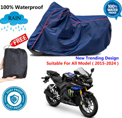 AutoGalaxy Waterproof Two Wheeler Cover for Yamaha(YZF R15 V3 Moto GP Edition, Blue, Red)