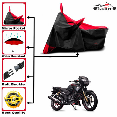 KEDIT Two Wheeler Cover for TVS(Apache RTR 180, Red, Black)