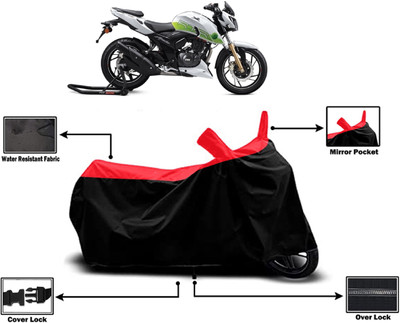 Amexride Two Wheeler Cover for TVS(Apache RTR 200 Fi E100, Red)