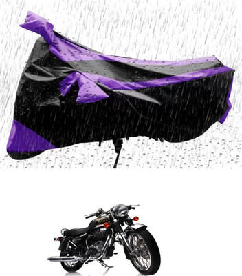 RONISH Waterproof Two Wheeler Cover for Royal Enfield(Electra Delux, Purple, Black)
