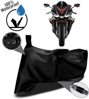 ROYAL AUTO MART Waterproof Two Wheeler Cover for Aprilia(RSV4, Black)
