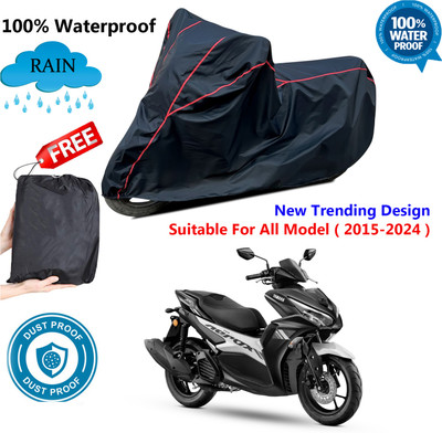 AutoGalaxy Waterproof Two Wheeler Cover for Yamaha(Aerox 155 Maxi BS6, Black, Red)