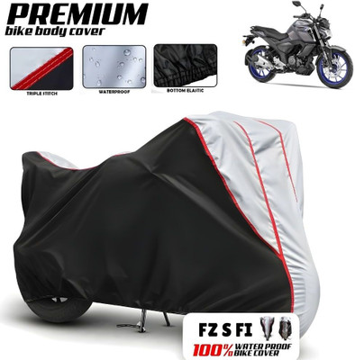 Mwiss Waterproof Two Wheeler Cover for Yamaha(FZ-S FI, Black, Silver)