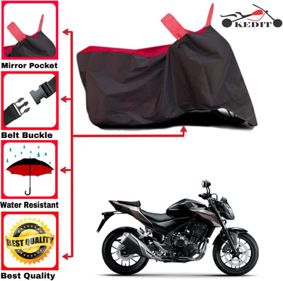 KEDIT Two Wheeler Cover for Honda(CB 500, Red, Black)