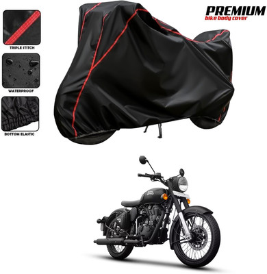 PAGORA Waterproof Two Wheeler Cover for Royal Enfield(Classic Stealth Black, Black)