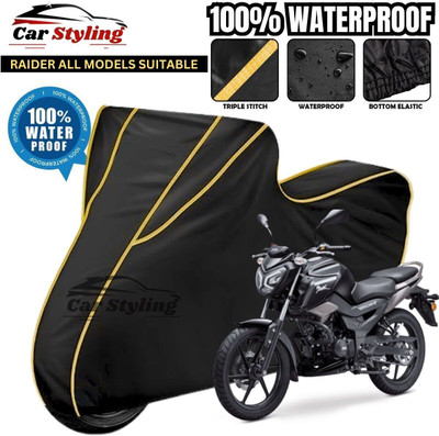 OliverX Waterproof Two Wheeler Cover for TVS(Raider, Black, Yellow)