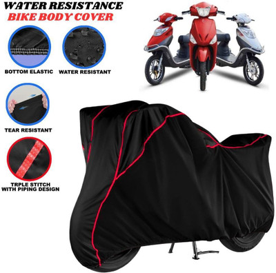 Starlink Waterproof Two Wheeler Cover for Universal For Bike(Electric Scooter, Black, Red)