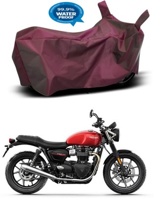 RWT Waterproof Two Wheeler Cover for Triumph(Street Twin, Maroon)