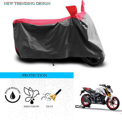 SnehaSales Waterproof Two Wheeler Cover for TVS(Apache RTR 160 4V, Grey, Red)