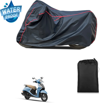 CODOKI Waterproof Two Wheeler Cover for Yamaha(Fascino 125 BS6, Black)
