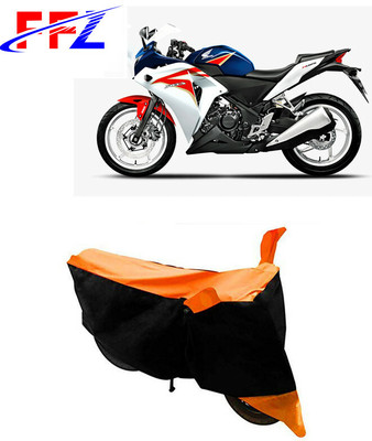 FFZ Waterproof Two Wheeler Cover for Honda(CBR 250R, Black, Orange)