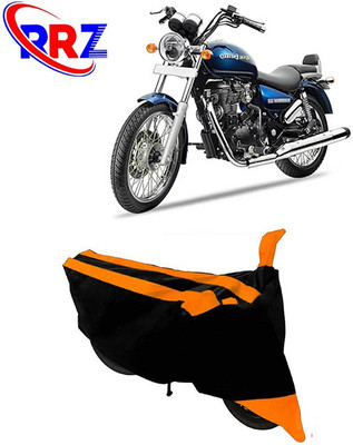 RRZ Waterproof Two Wheeler Cover for Royal Enfield(Thunderbird 350, Black, Orange)