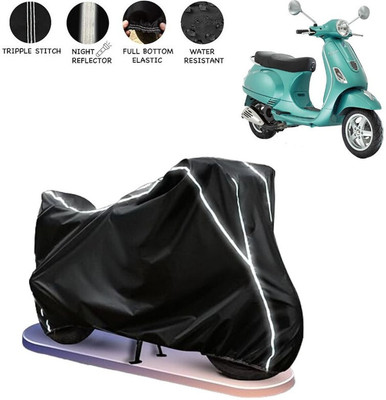 BOTAUTO Two Wheeler Cover for Vespa(VXL 125 BS6, Black, White)
