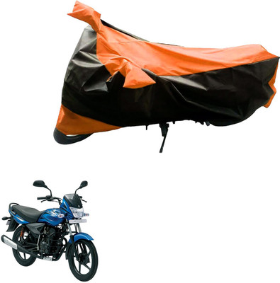 Mdstar Waterproof Two Wheeler Cover for Bajaj(Platina 100 DTS-i, Black, Orange)