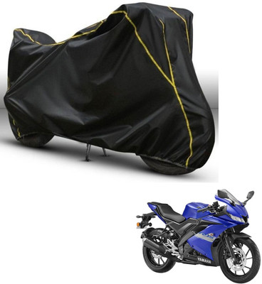Love Me Two Wheeler Cover for Yamaha(R15S BS6, Black, Yellow)