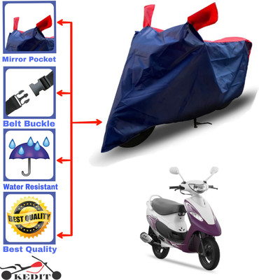 KEDIT Two Wheeler Cover for TVS(Pep Plus, Red, Blue)