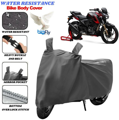 BigFly Two Wheeler Cover for TVS(Apache RTR 200 4V, Grey)