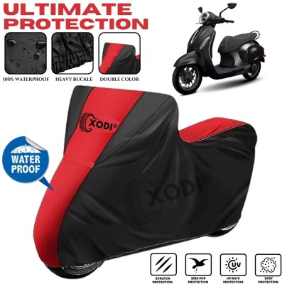 xodi Waterproof Two Wheeler Cover for Bajaj(Chetak, Black, Red)