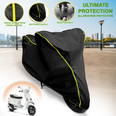 GARREGE Waterproof Two Wheeler Cover for Piaggio(Vespa, Black)