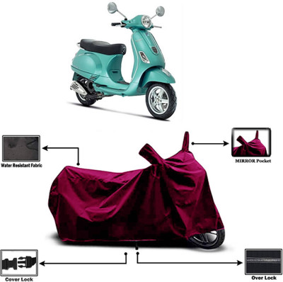 AASHTIK MART Two Wheeler Cover for Vespa(Vespa LX, Maroon)
