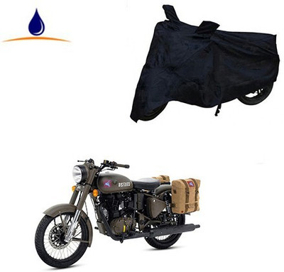 MMSSTAR Waterproof Two Wheeler Cover for Royal Enfield(Classic 500, Black)