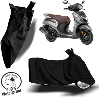 Autoinnovation Waterproof Two Wheeler Cover for Yamaha(Fascino 125, Black)