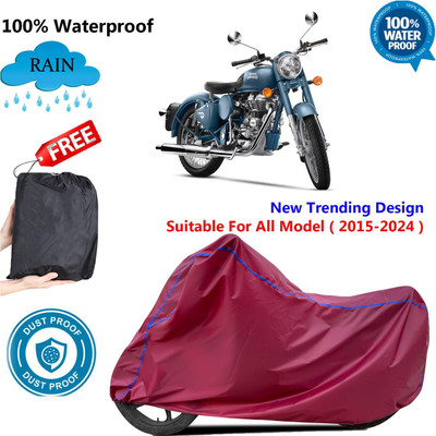 AUTOCAD Waterproof Two Wheeler Cover for Royal Enfield(Classic Squadron, Maroon)