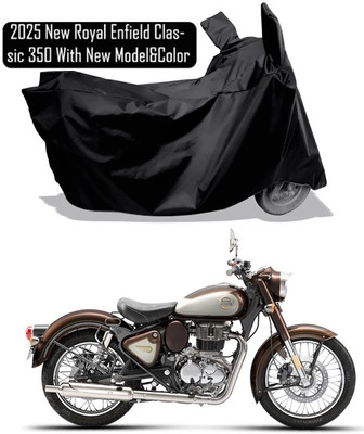 Amexride Two Wheeler Cover for Royal Enfield(Classic 350, Black)