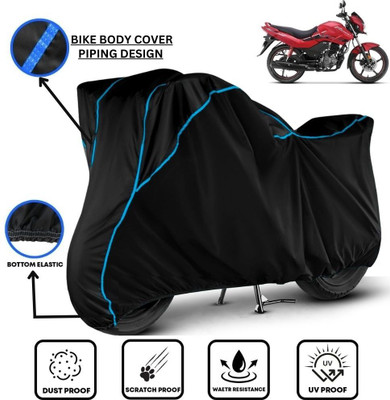 LE PRA Waterproof Two Wheeler Cover for Hero(Passion Xpro, Black, Blue)