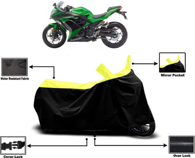 Amexride Two Wheeler Cover for Kawasaki(Ninja, Yellow)
