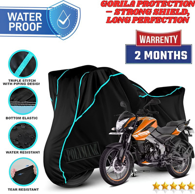 POLYMAXX Waterproof Two Wheeler Cover for Bajaj(Pulsar NS125 BS6, Black, Blue)