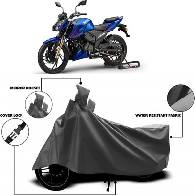 MMSSTAR Waterproof Two Wheeler Cover for TVS(Apache RTR 200 4V, Grey)