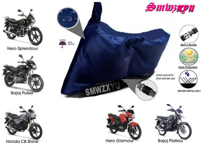 smwzxyu Waterproof Two Wheeler Cover for Hero, TVS, Honda, Bajaj(Glamour i3s BS6, Blue)
