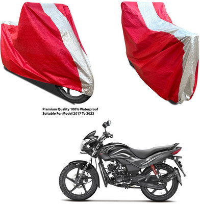 AutoGalaxy Waterproof Two Wheeler Cover for Hero(Passion, Silver, Red)