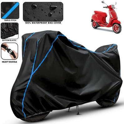 AutoGalaxy Waterproof Two Wheeler Cover for Vespa(Electric, Black, Blue)