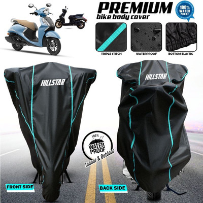 AutoGalaxy Waterproof Two Wheeler Cover for Yamaha(Fascino, Black)