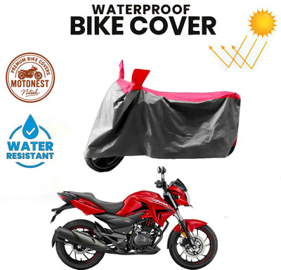MOTONEST Waterproof Two Wheeler Cover for Hero(Hunk, Grey, Red)