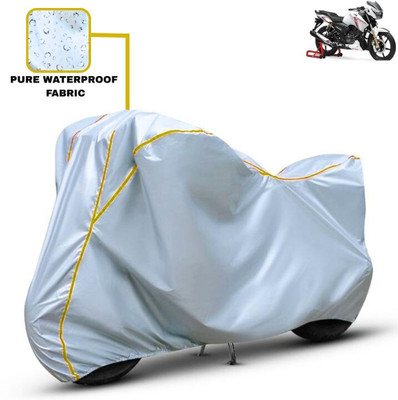 Delphinium Waterproof Two Wheeler Cover for TVS(Apache RTR 180, Silver)