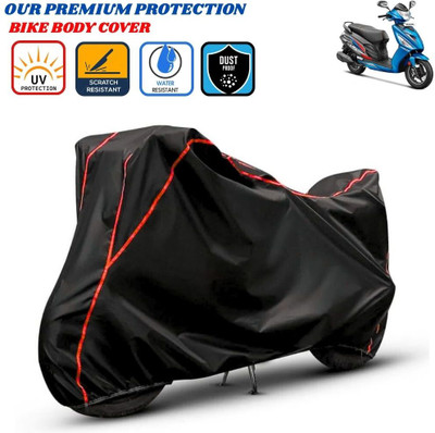 Delphinium Waterproof Two Wheeler Cover for Hero(Maestro Edge, Black, Red)