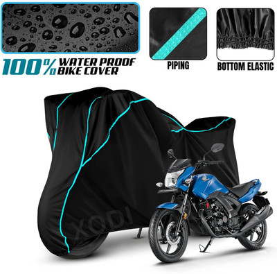 xodi Waterproof Two Wheeler Cover for Honda(Livo BS6, Black, Blue)