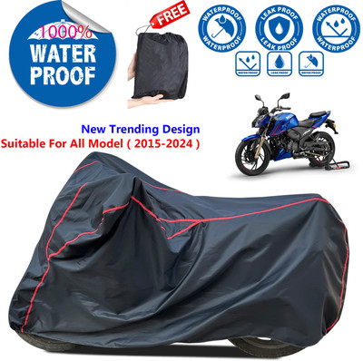 AutoGalaxy Waterproof Two Wheeler Cover for TVS(Apache RTR 200, Black)