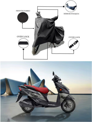 RAQTRO Waterproof Two Wheeler Cover for Suzuki(Avenis 125, Black)