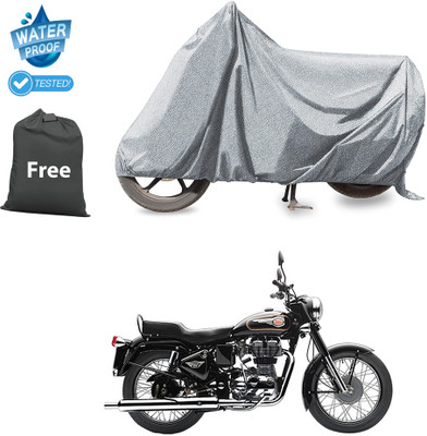 CODOKI Waterproof Two Wheeler Cover for Royal Enfield(Bullet 350, Silver)